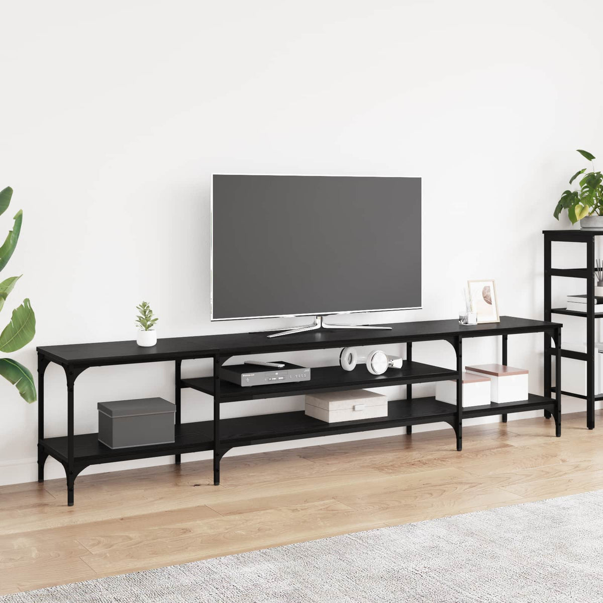 TV Cabinet 121x35x45 cm Engineered Wood&Iron Black oak