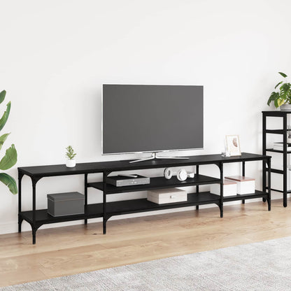 TV Cabinet 121x35x45 cm Engineered Wood&Iron Black oak