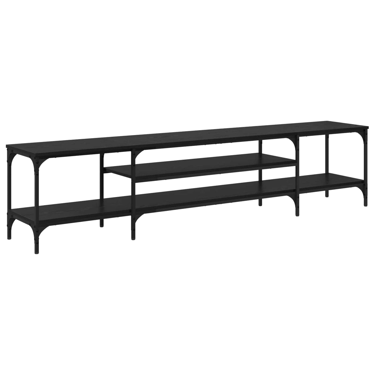 TV Cabinet 121x35x45 cm Engineered Wood&Iron Black oak