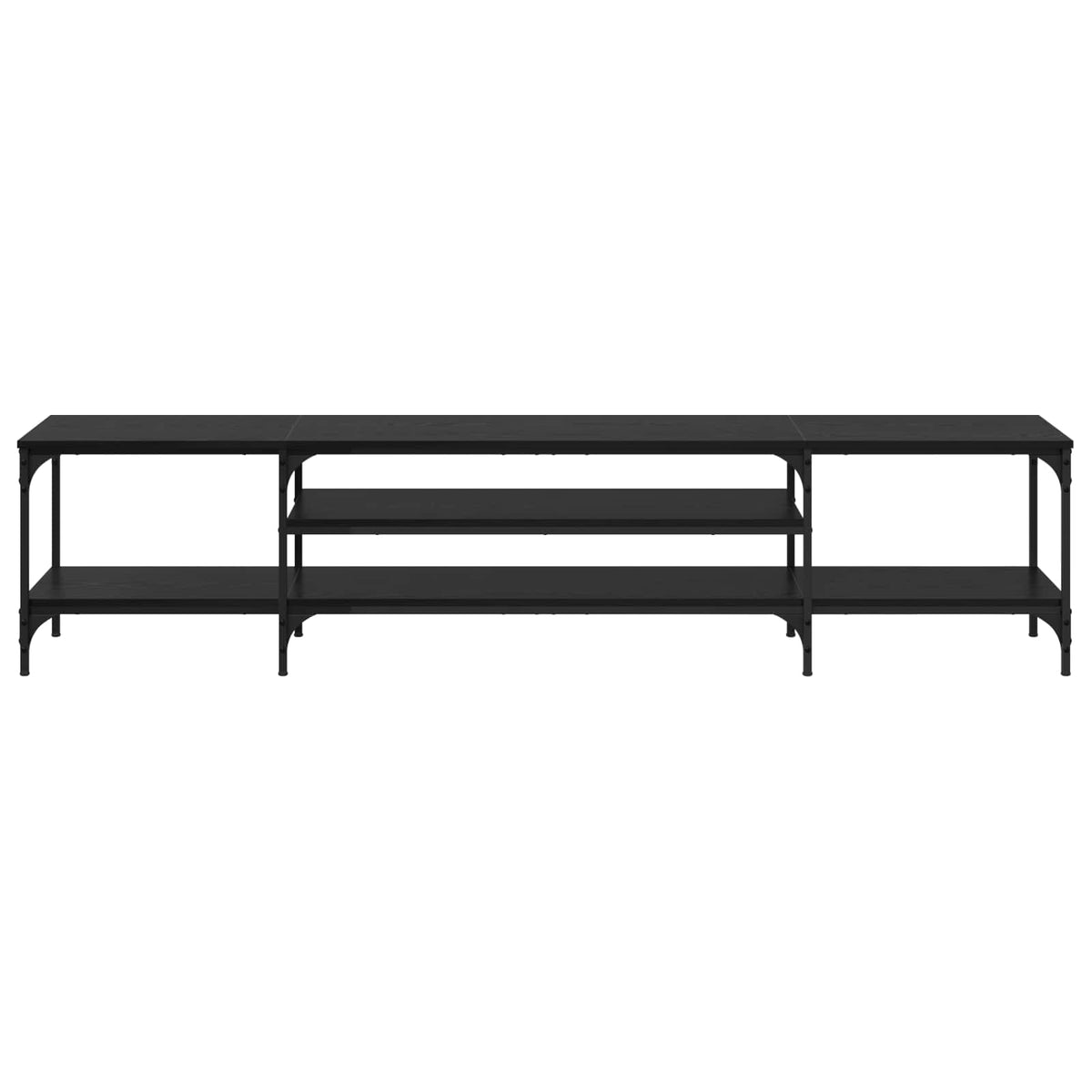 TV Cabinet 121x35x45 cm Engineered Wood&Iron Black oak
