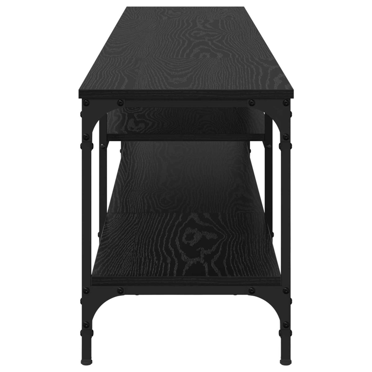 TV Cabinet 121x35x45 cm Engineered Wood&Iron Black oak