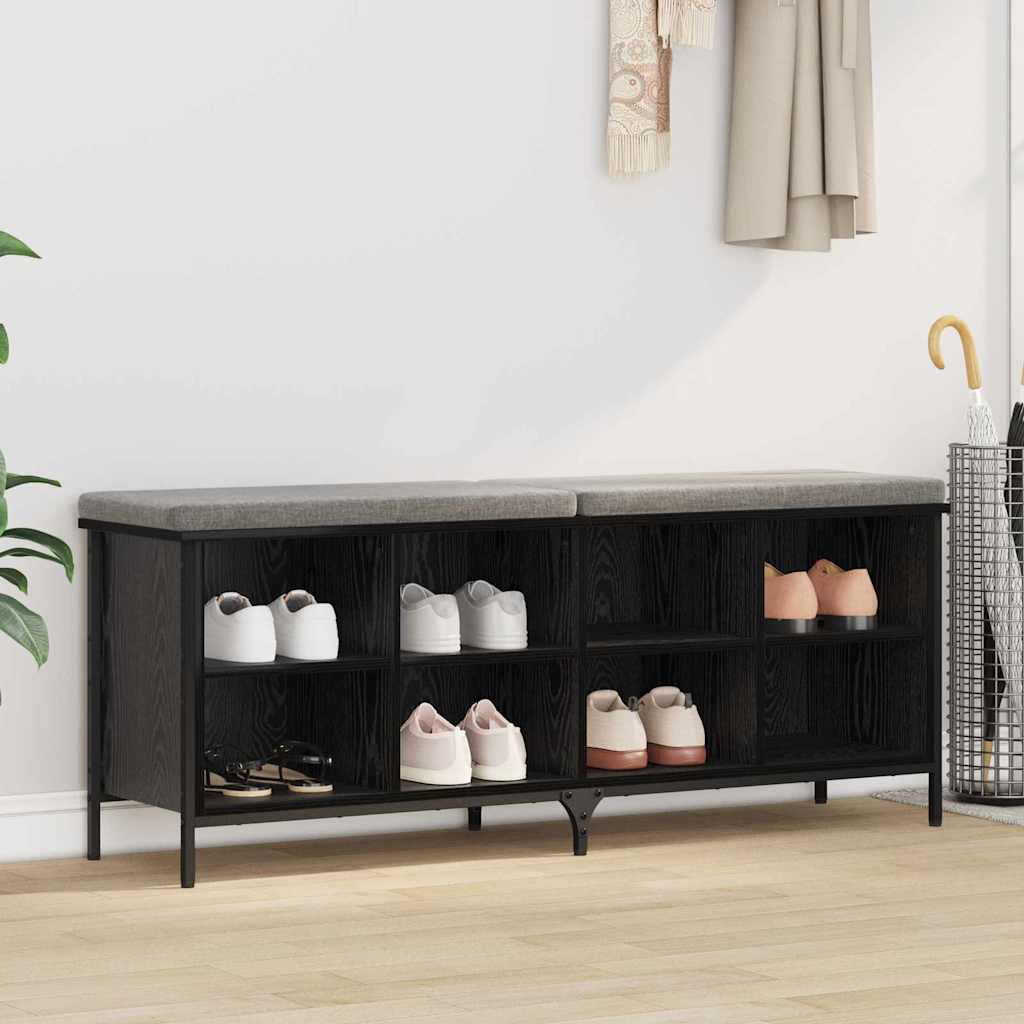 Shoe Cabinet Engineered Wood Height 50 cm Black oak