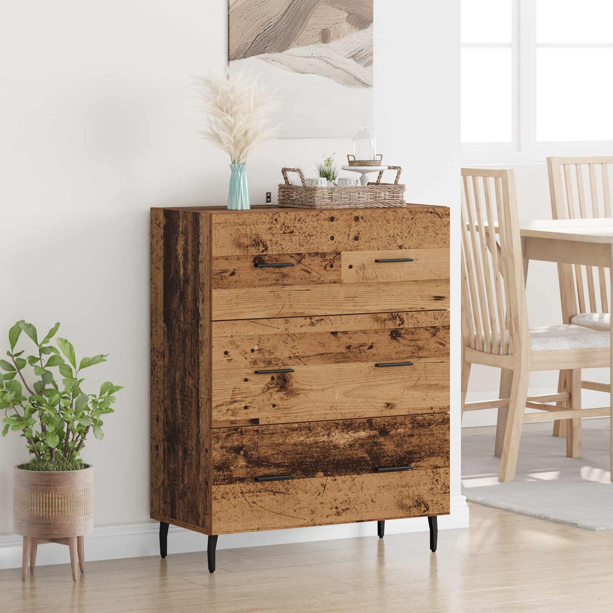 Sideboard 69,5x34x90 cm Engineered Wood Old wood