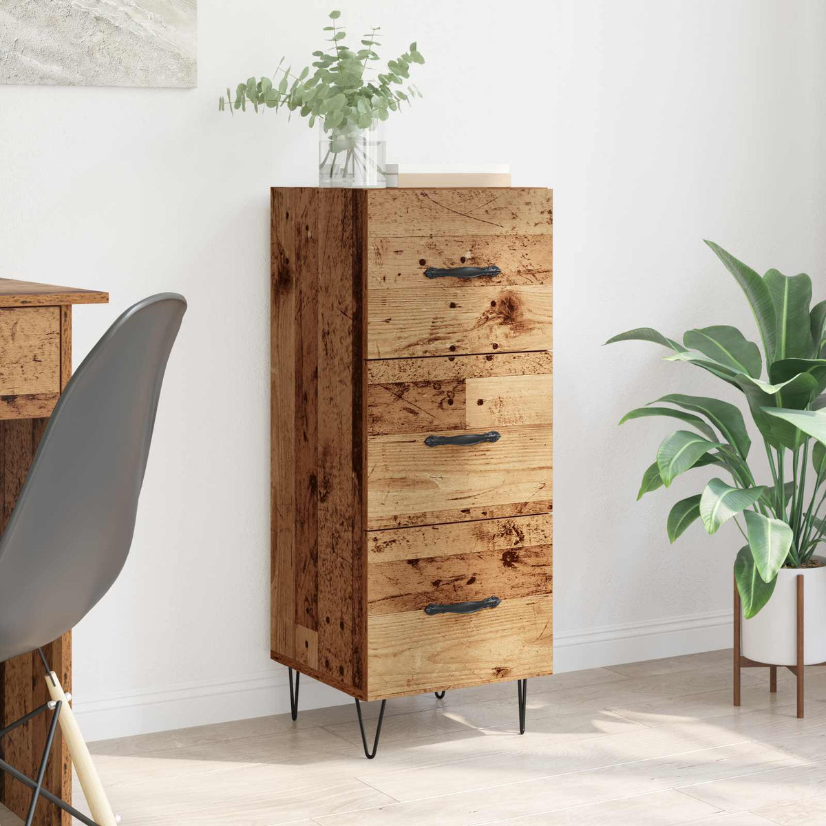 Sideboard 34,5x34x90 cm Engineered Wood Old wood