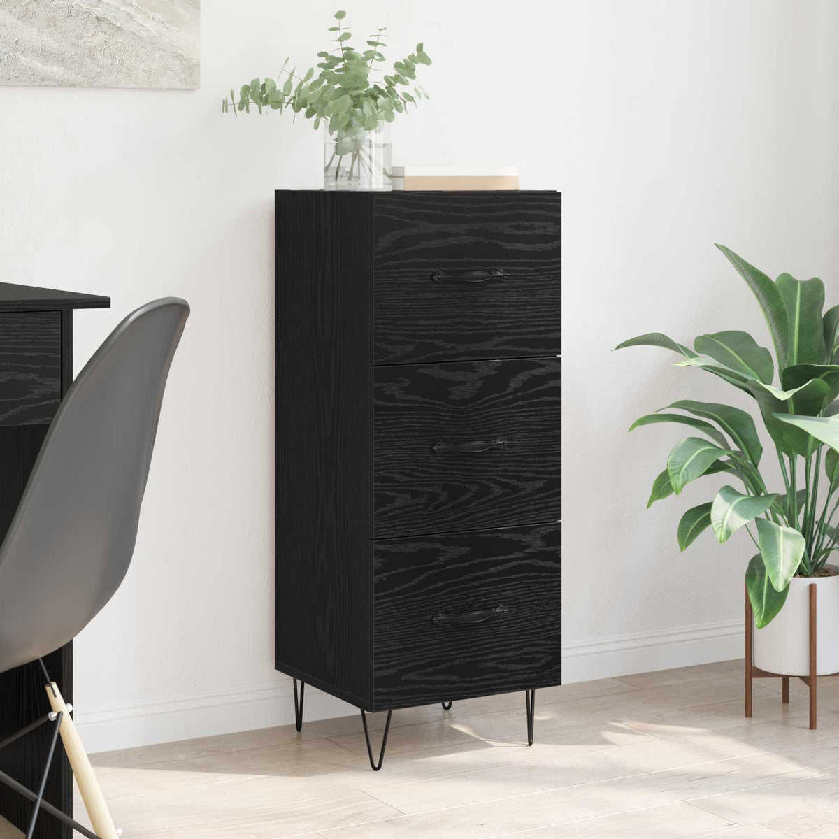 Sideboard 34,5x34x90 cm Engineered Wood Black oak