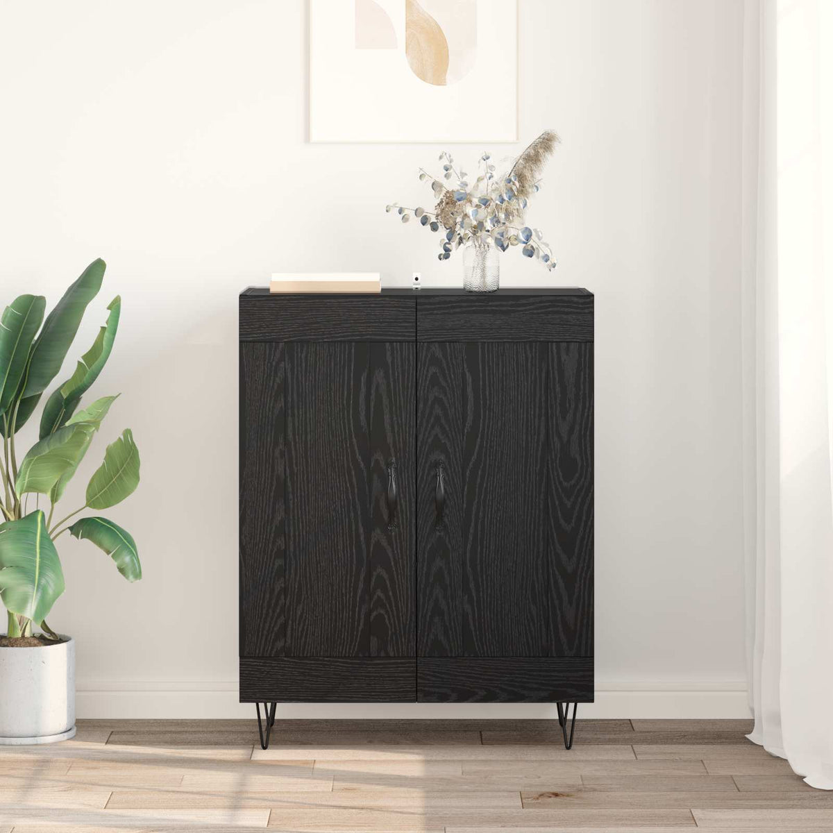 Sideboard 69,5x34x90 cm Engineered Wood Black oak