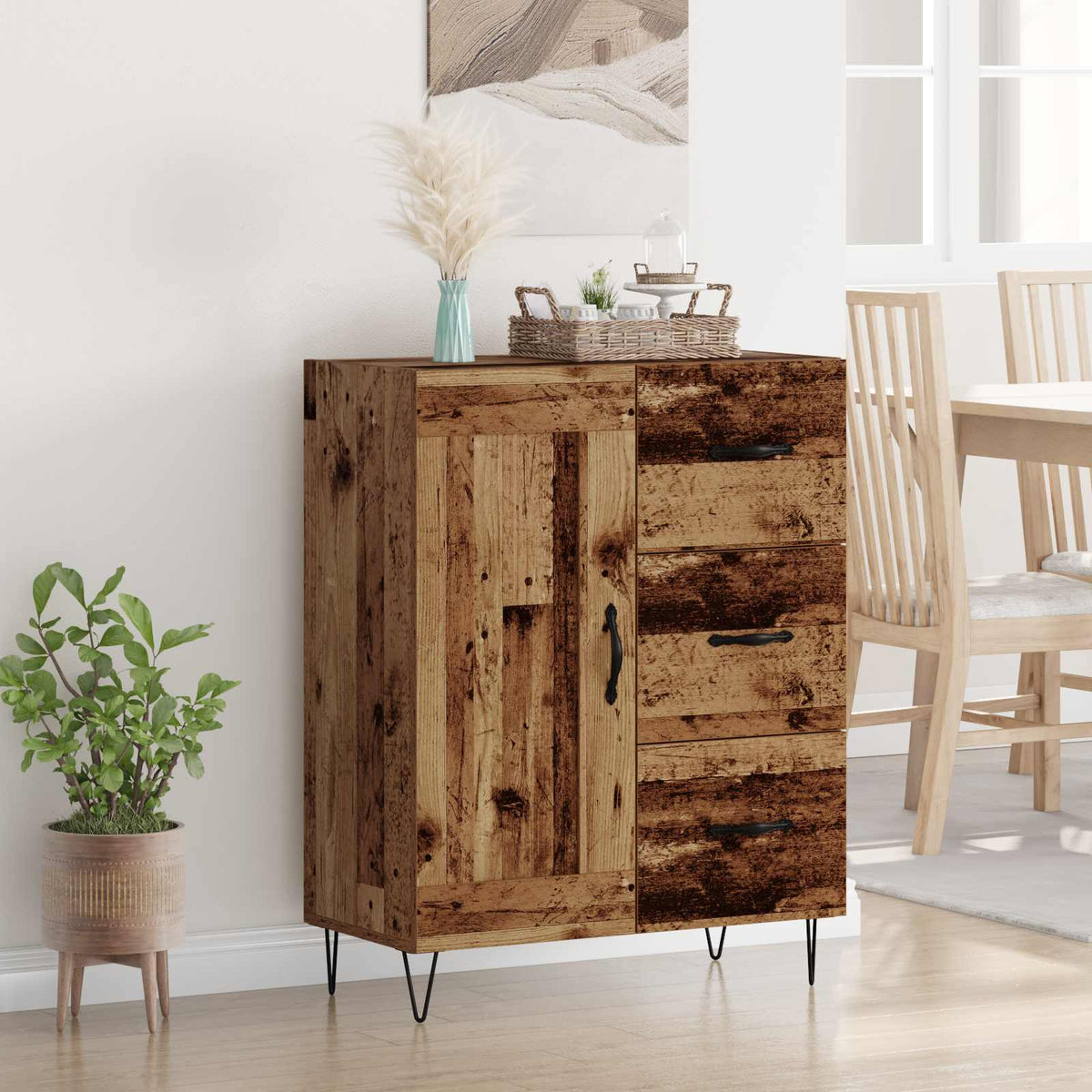 Sideboard 69,5x34x90 cm Engineered Wood Old wood