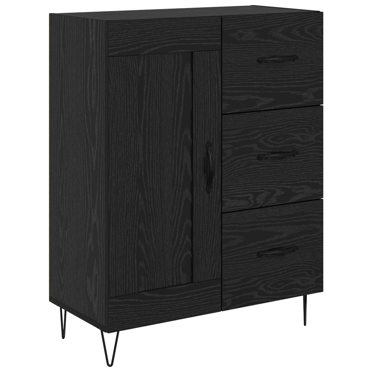 Sideboard 69,5x34x90 cm Engineered Wood Black oak