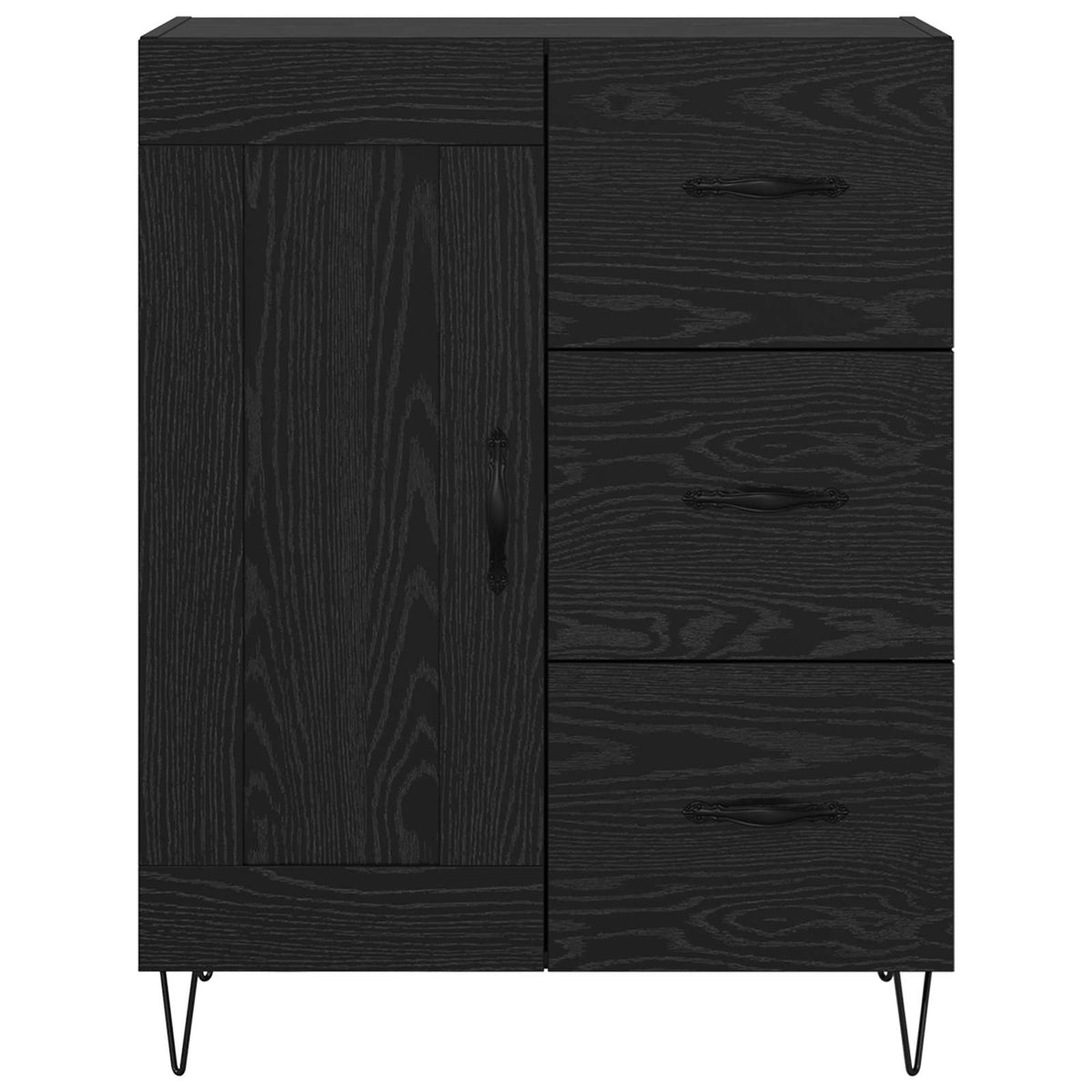 Sideboard 69,5x34x90 cm Engineered Wood Black oak