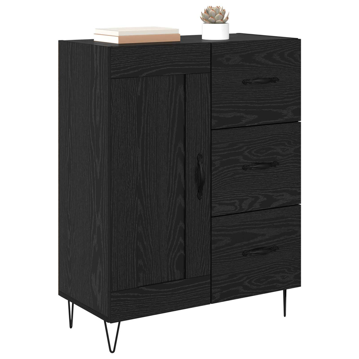 Sideboard 69,5x34x90 cm Engineered Wood Black oak