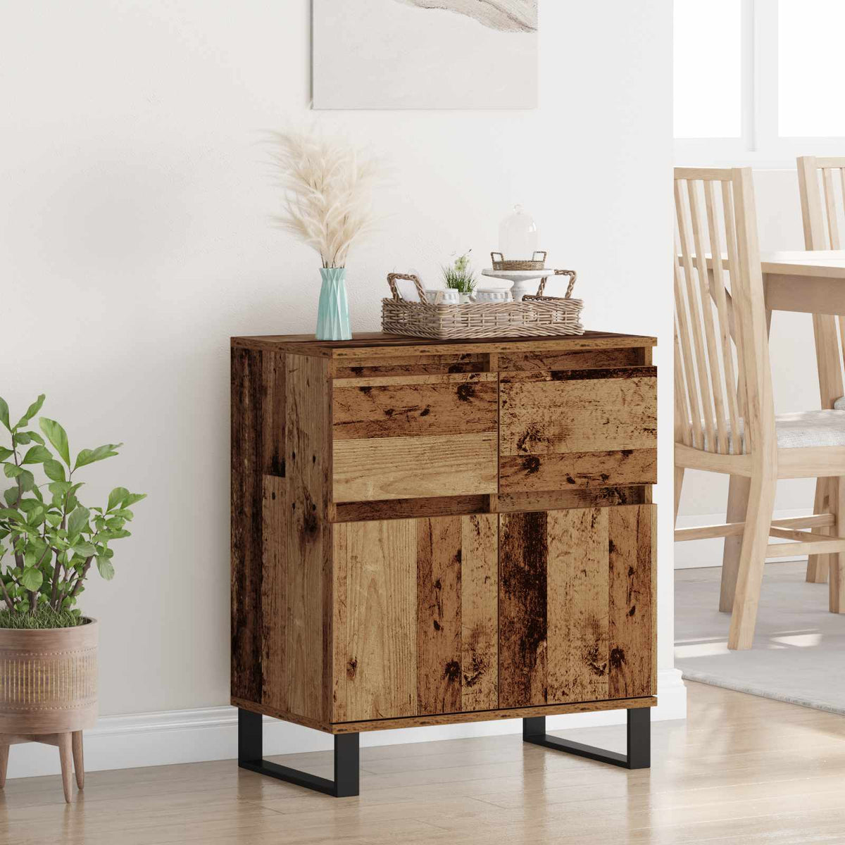 Sideboard 60x35x70 cm Engineered Wood Old wood