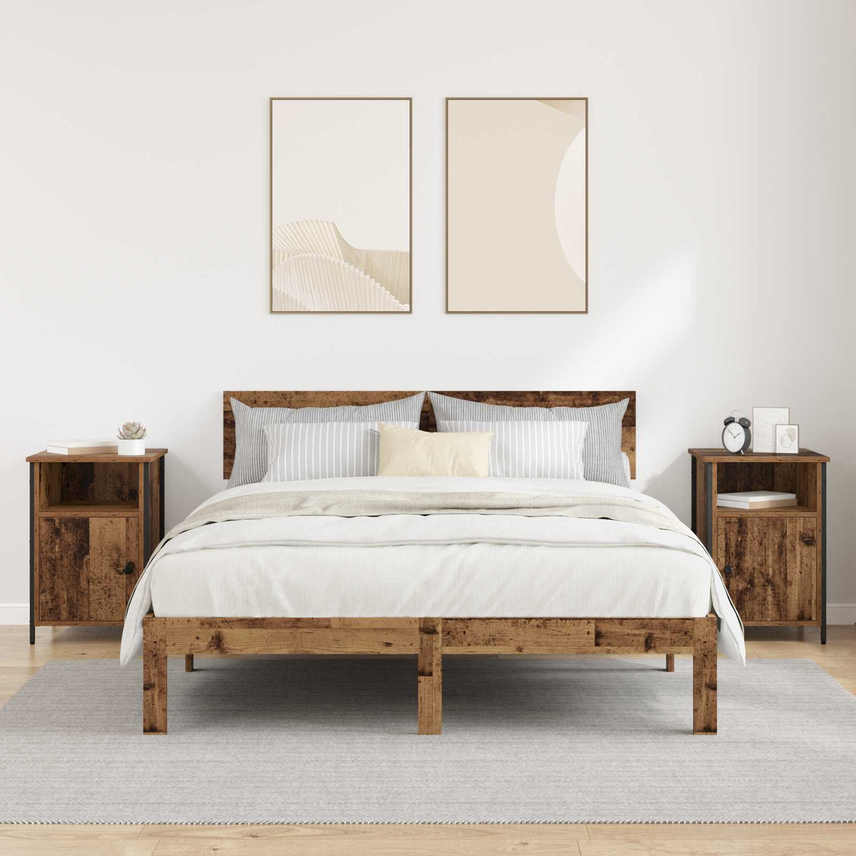 Bedside Cabinets 40x42x60 cm Engineered Wood Old wood