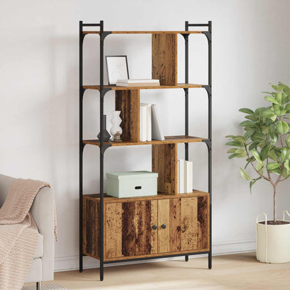 Bookcase with Door 44,5x30x154,5 cm Engineered Wood Old wood 76.5 cm