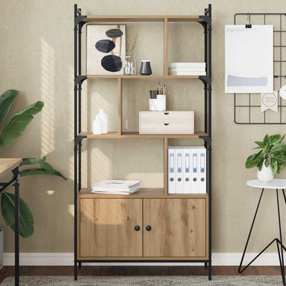 Bookcase with Door 44,5x30x154,5 cm Engineered Wood Artisan oak 76.5 cm