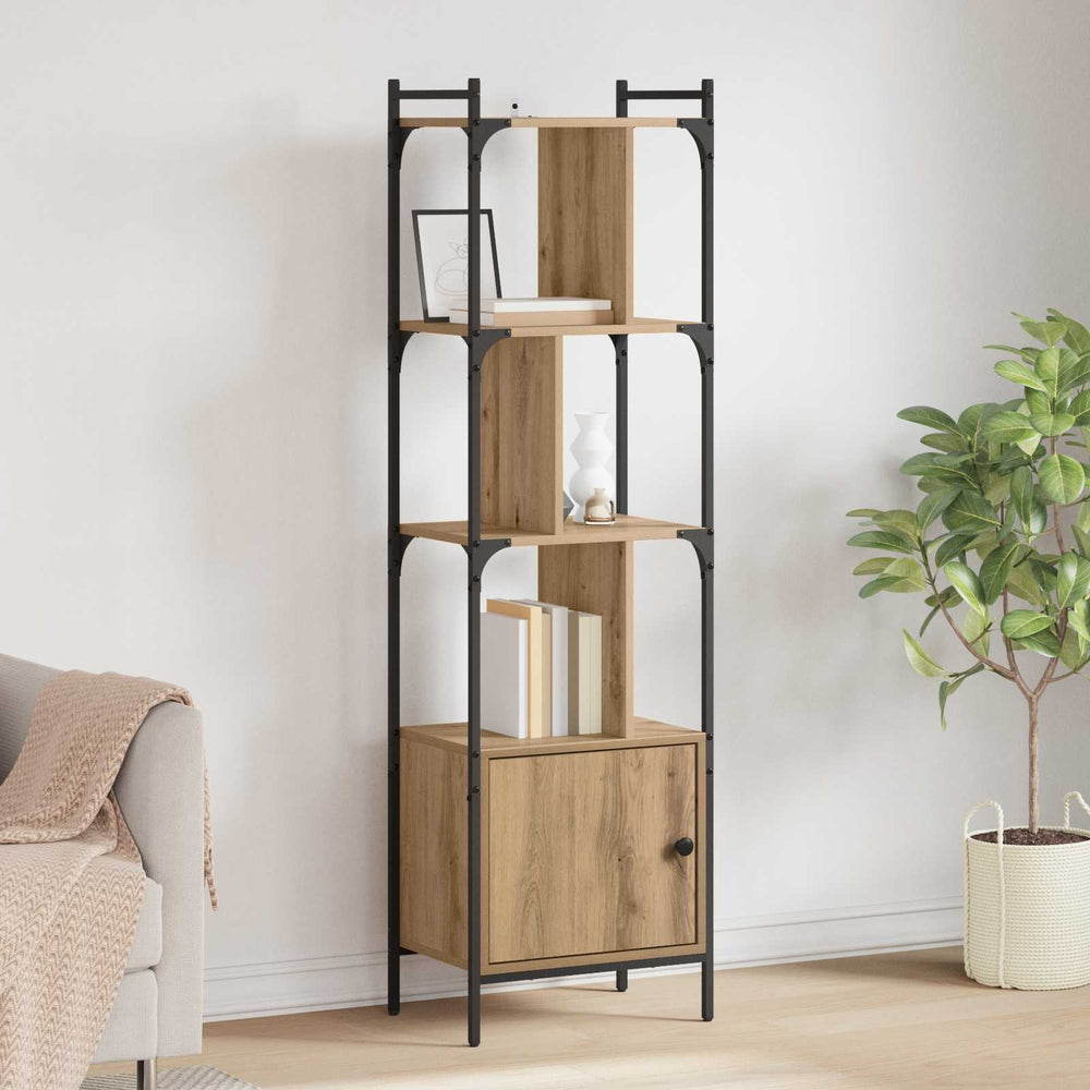 vidaXL Bookcase with Door 44.5x30x154.5 cm Engineered Wood
