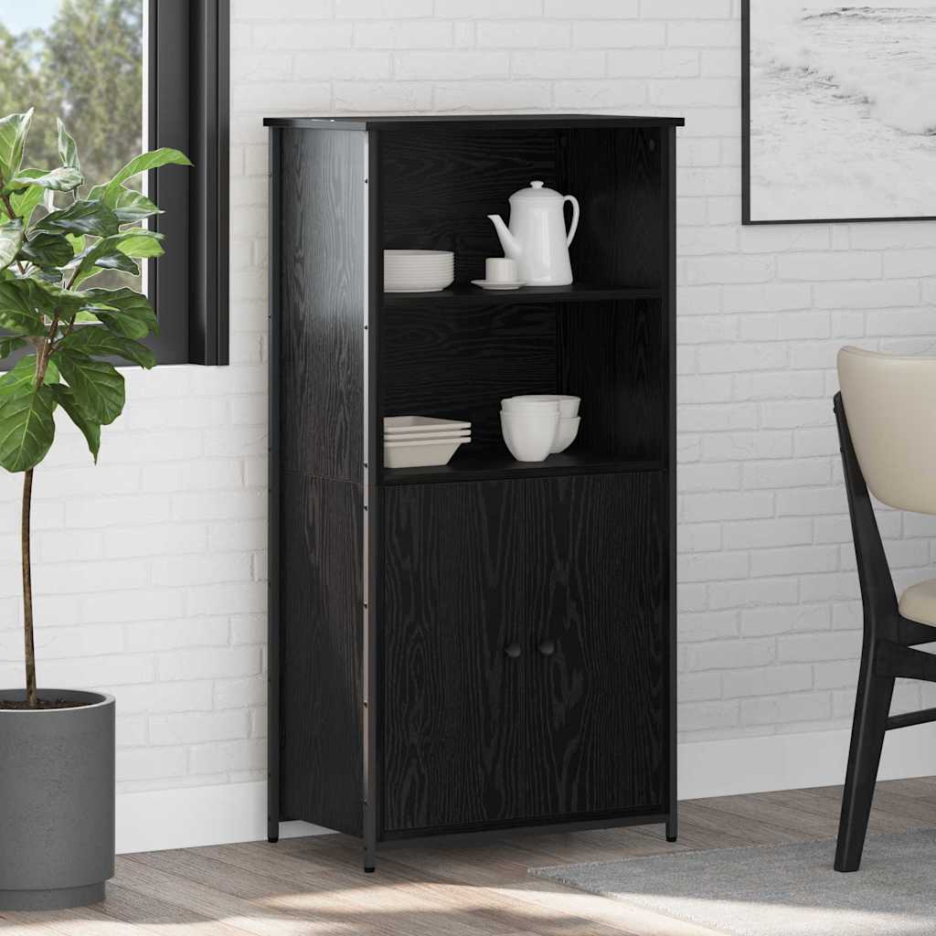 Highboard Engineered Wood Black oak
