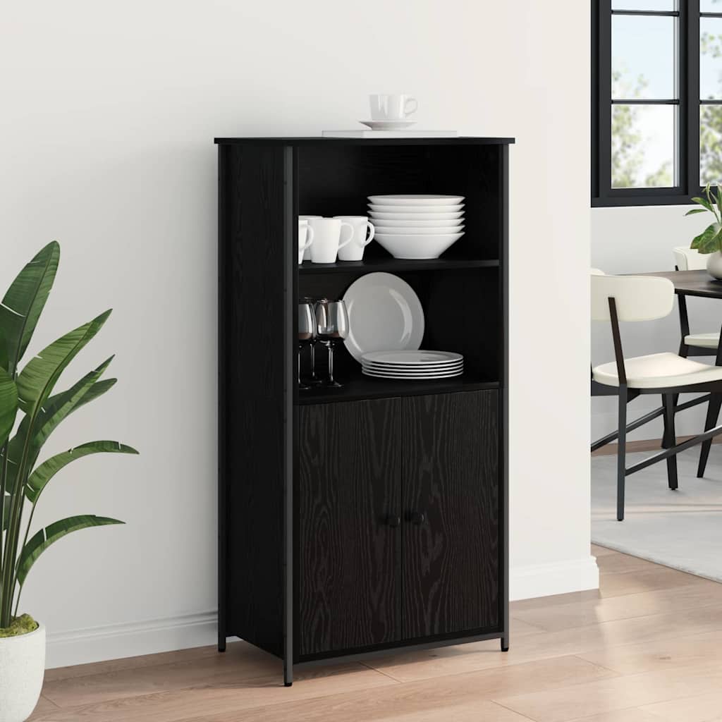 Highboard Engineered Wood Black oak