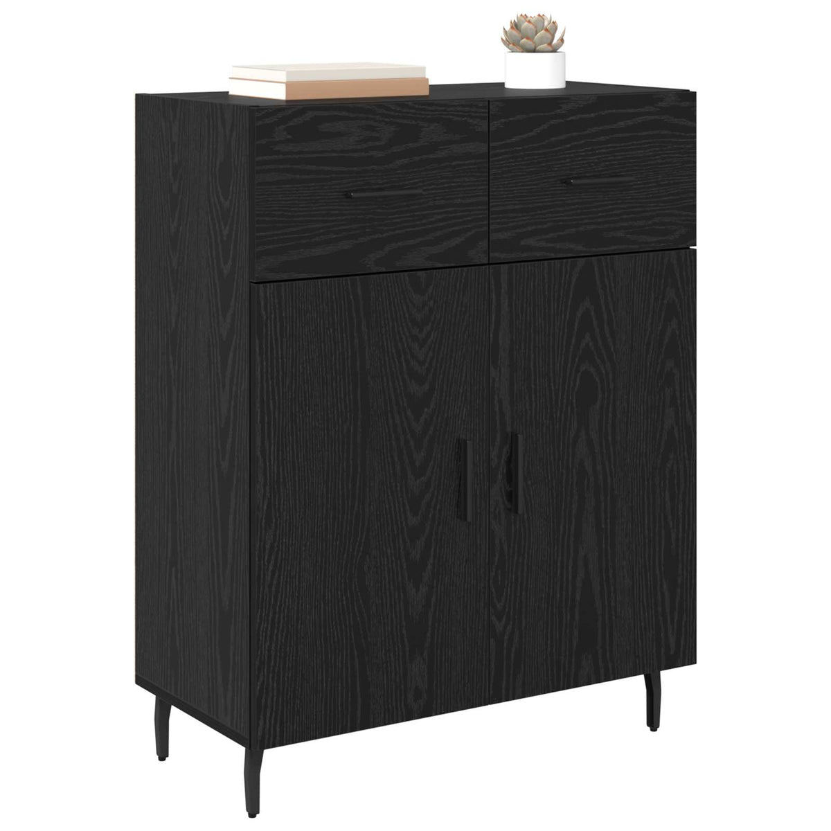 Sideboard 69,5x34x90 cm Engineered Wood Black oak