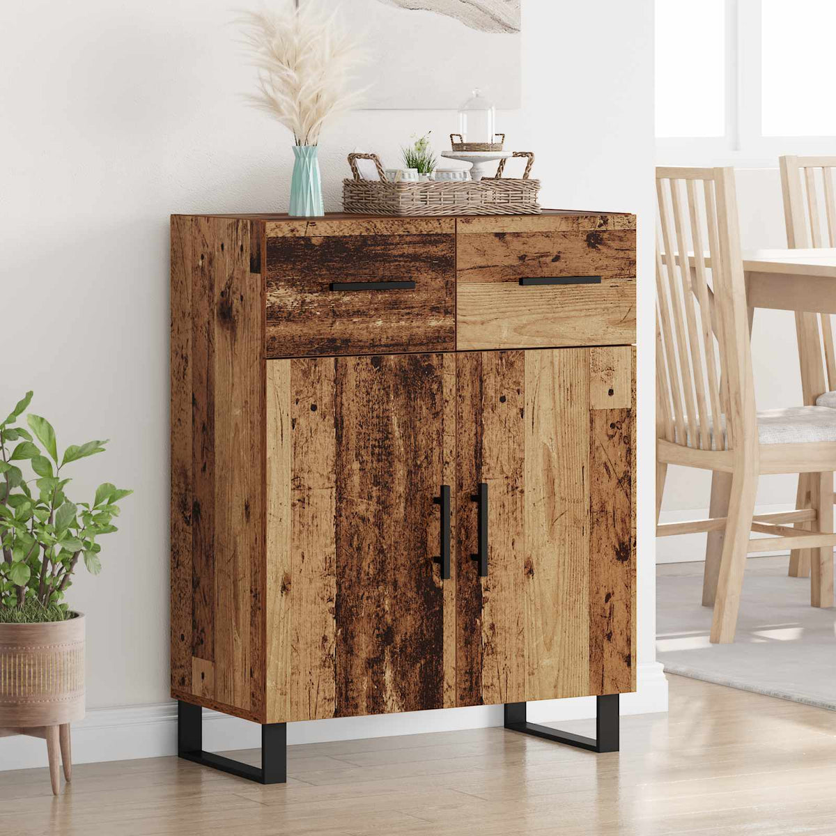 Sideboard 69,5x34x90 cm Engineered Wood Old wood