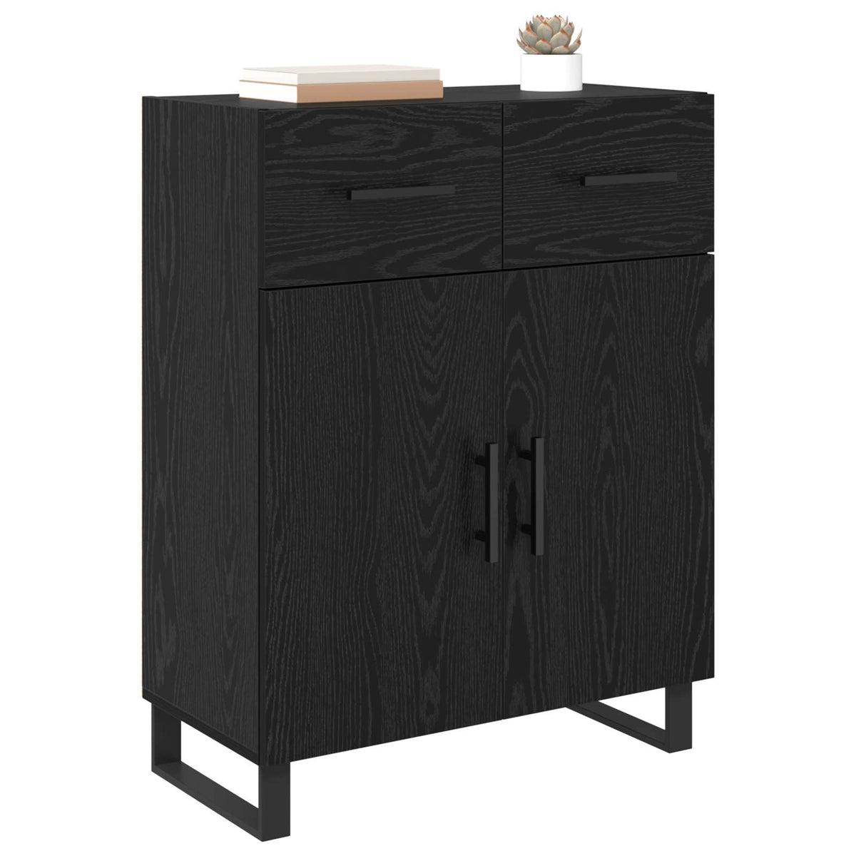 Sideboard 69,5x34x90 cm Engineered Wood Black oak