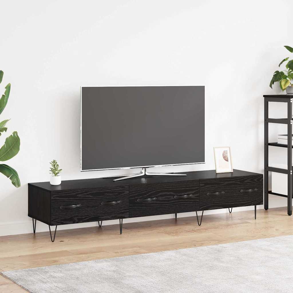 TV Cabinet 150x36x30 cm Engineered Wood Black oak