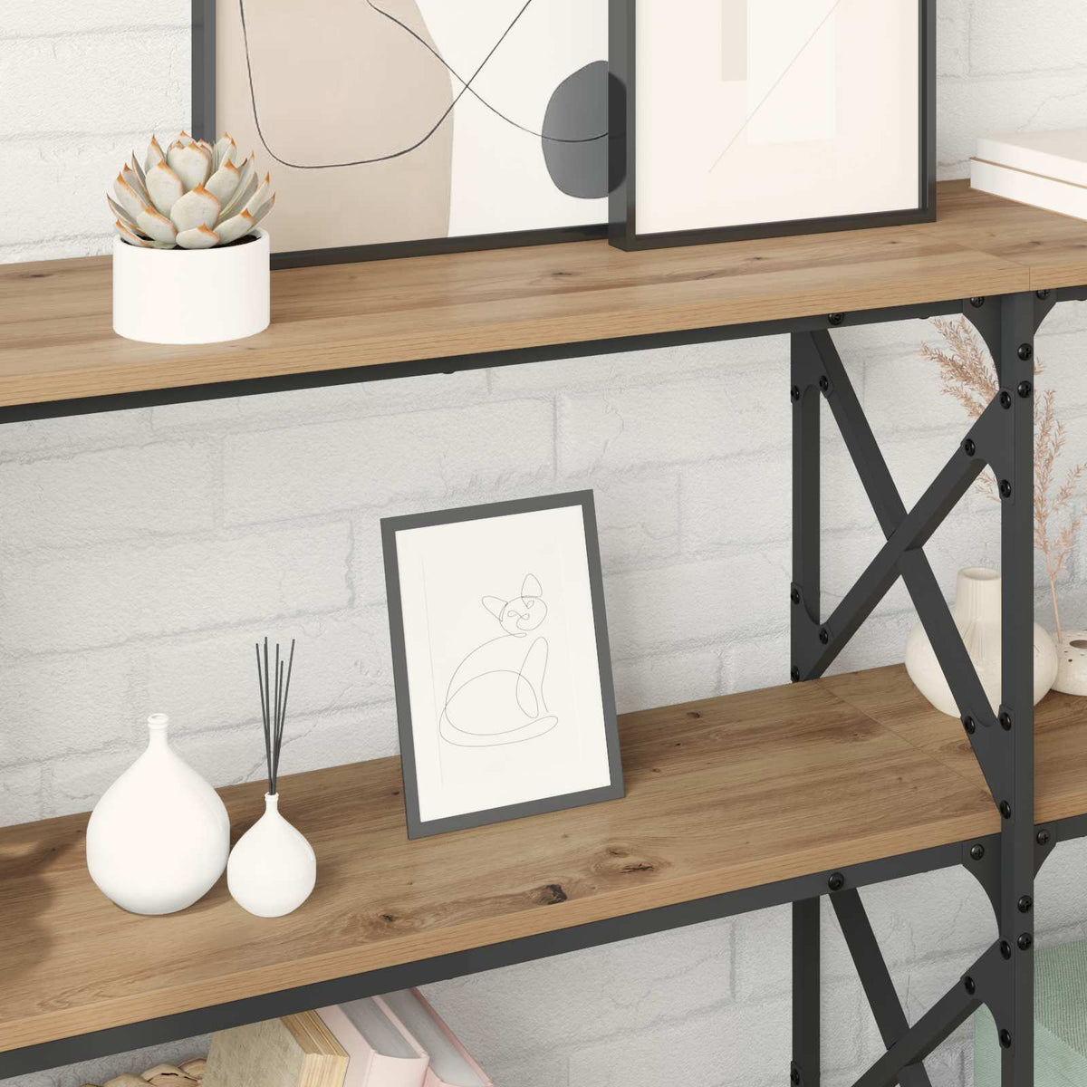 Console Table 200x28x80,5 cm Engineered Wood Artisan oak 156 cm