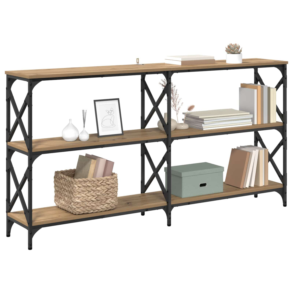 Console Table 200x28x80,5 cm Engineered Wood Artisan oak 156 cm