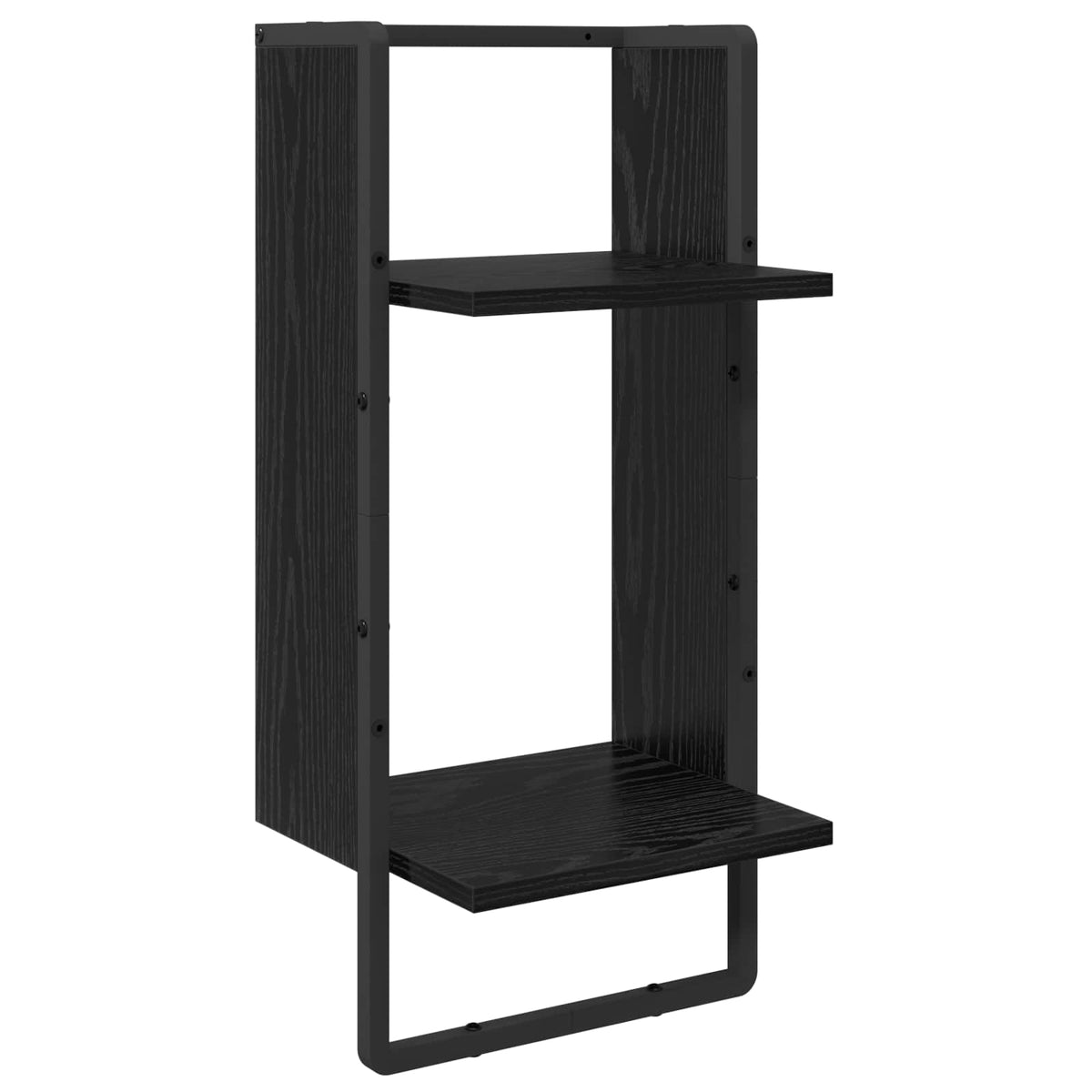 6 Piece Wall Shelf Set with Bars Engineered Wood Black oak