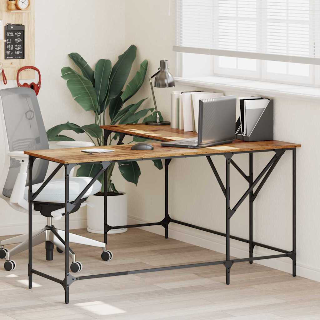 Desk 149x149x75 cm Engineered Wood Old wood