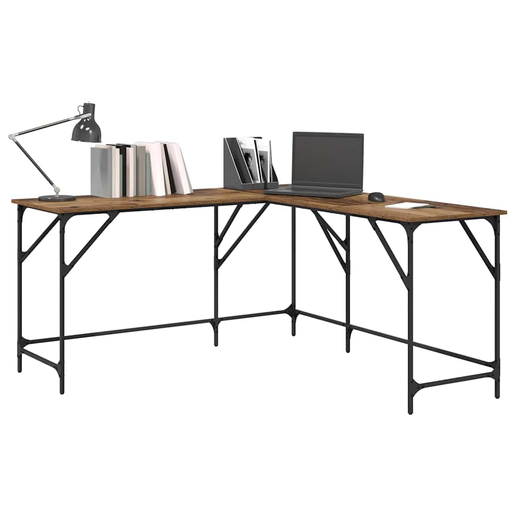 Desk 149x149x75 cm Engineered Wood Old wood