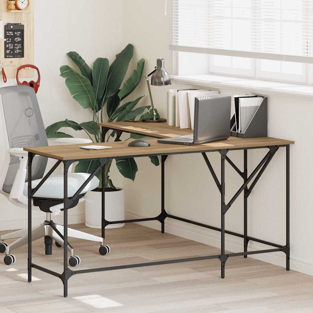Desk 149x149x75 cm Engineered Wood Artisan oak