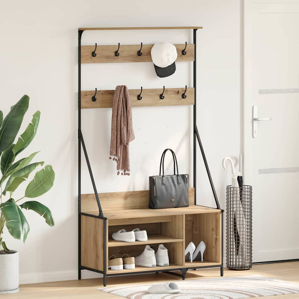 vidaXL Clothes Rack with Shoe Storage 100x41x184 cm