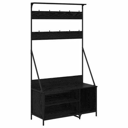 Clothes Rack with Shoe Storage 100x41x184 cm Black oak
