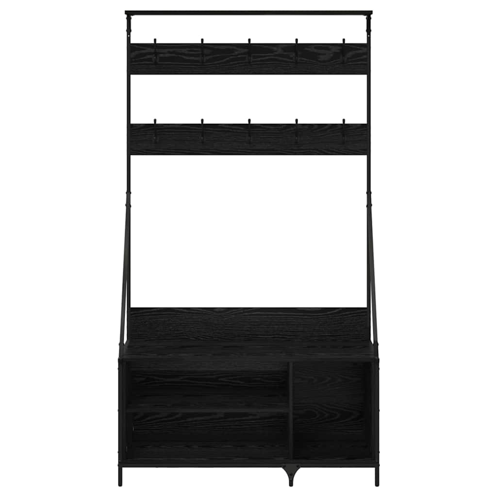 Clothes Rack with Shoe Storage 100x41x184 cm Black oak