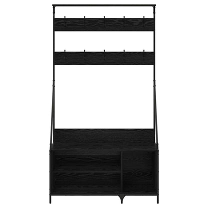 Clothes Rack with Shoe Storage 100x41x184 cm Black oak