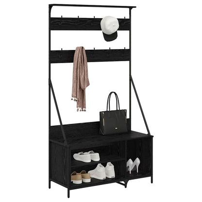 Clothes Rack with Shoe Storage 100x41x184 cm Black oak