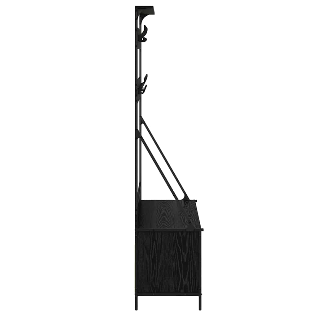 Clothes Rack with Shoe Storage 100x41x184 cm Black oak