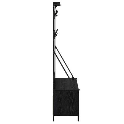 Clothes Rack with Shoe Storage 100x41x184 cm Black oak