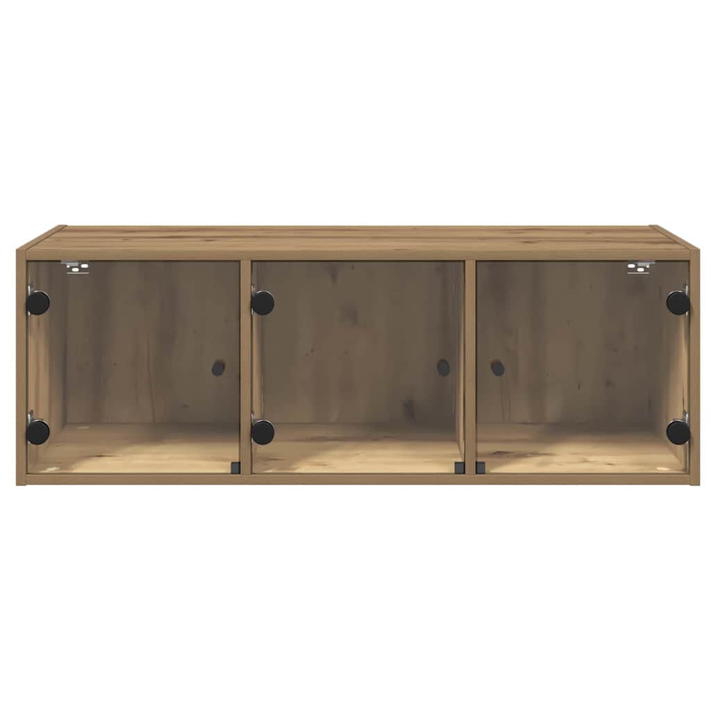 Wall Cabinet with Glass Doors 102x37x35 cm Artisan oak