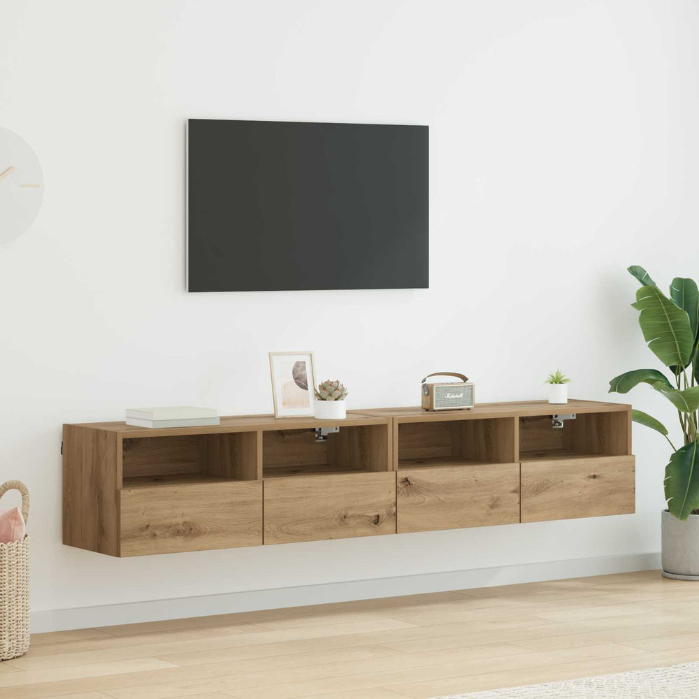 vidaXL TV Wall Cabinets 80x30x30 cm Engineered Wood 2 pcs