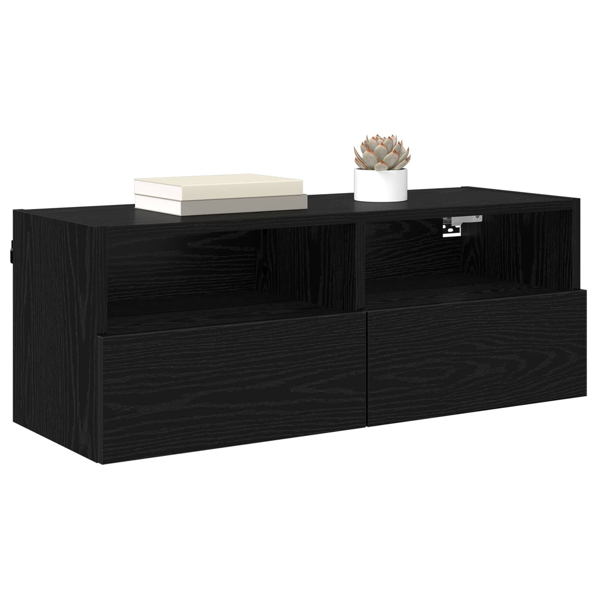 TV Wall Cabinets 80x30x30 cm Engineered Wood 2 pcs Black oak