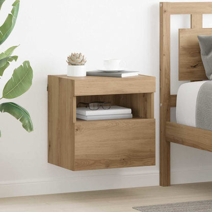 TV Wall Cabinets with LED Lights 40x30x40 cm 2 pcs Artisan oak