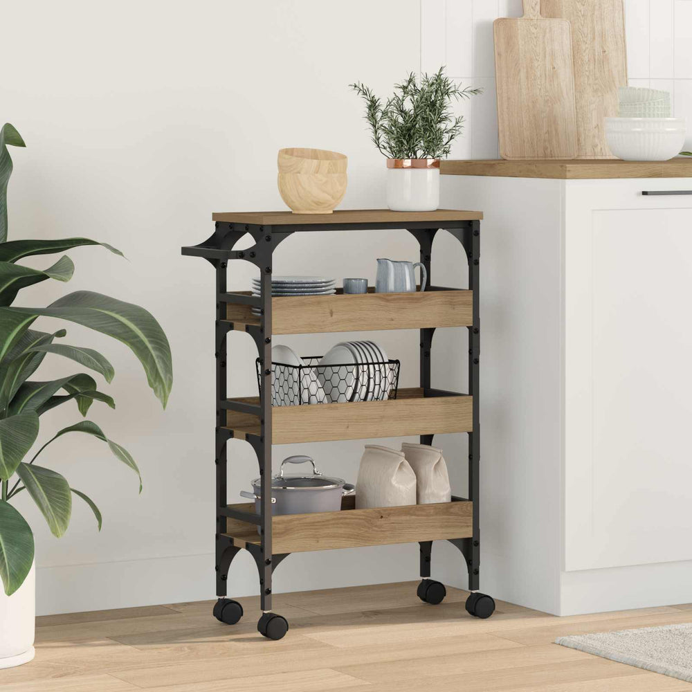 vidaXL Kitchen Trolley 53x20x76 cm Engineered Wood