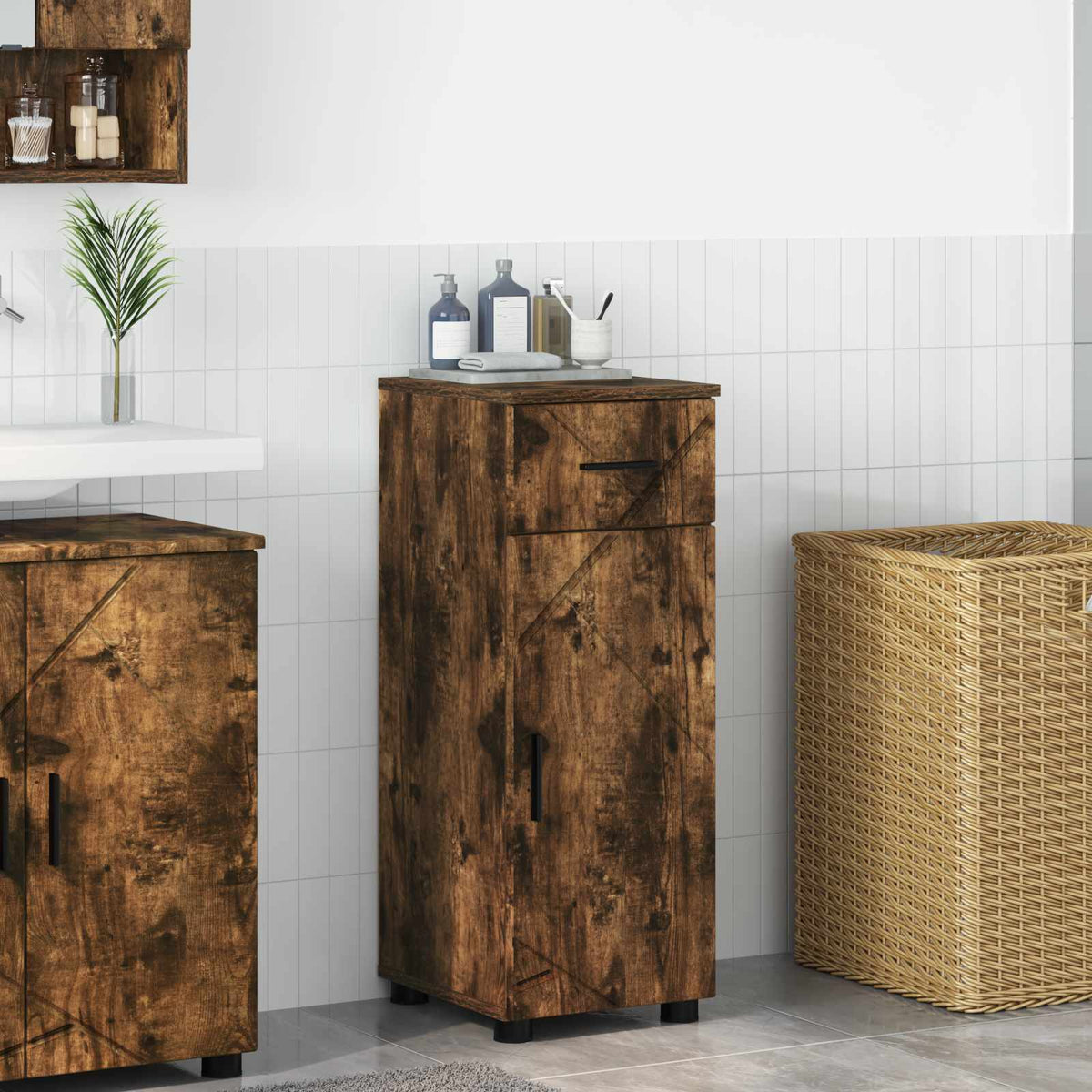 Bathroom Cabinet 30 x 35 x 80 cm Smoked oak