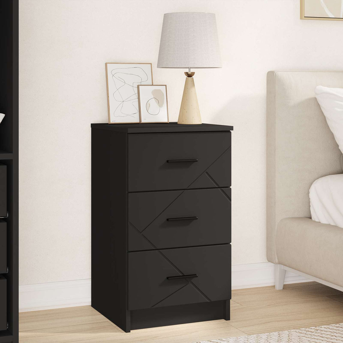 Bedside Cabinet 38 x 38 x 66 cm Engineered wood Black