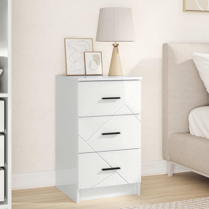 Bedside Cabinet 38 x 38 x 66 cm Engineered wood High gloss white