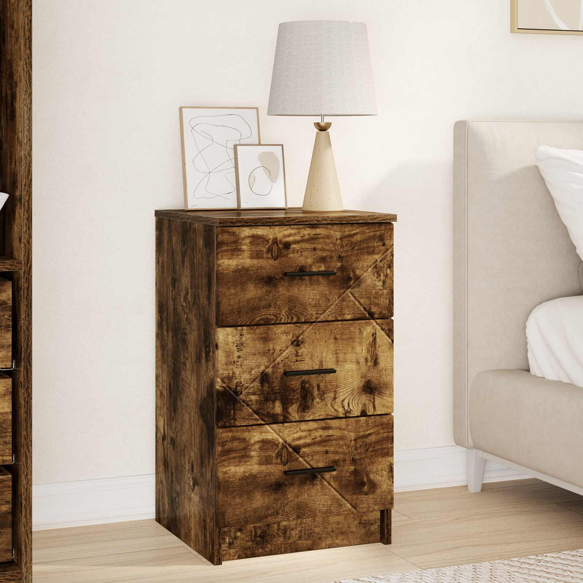 Bedside Cabinet 38 x 38 x 66 cm Engineered wood Smoked oak