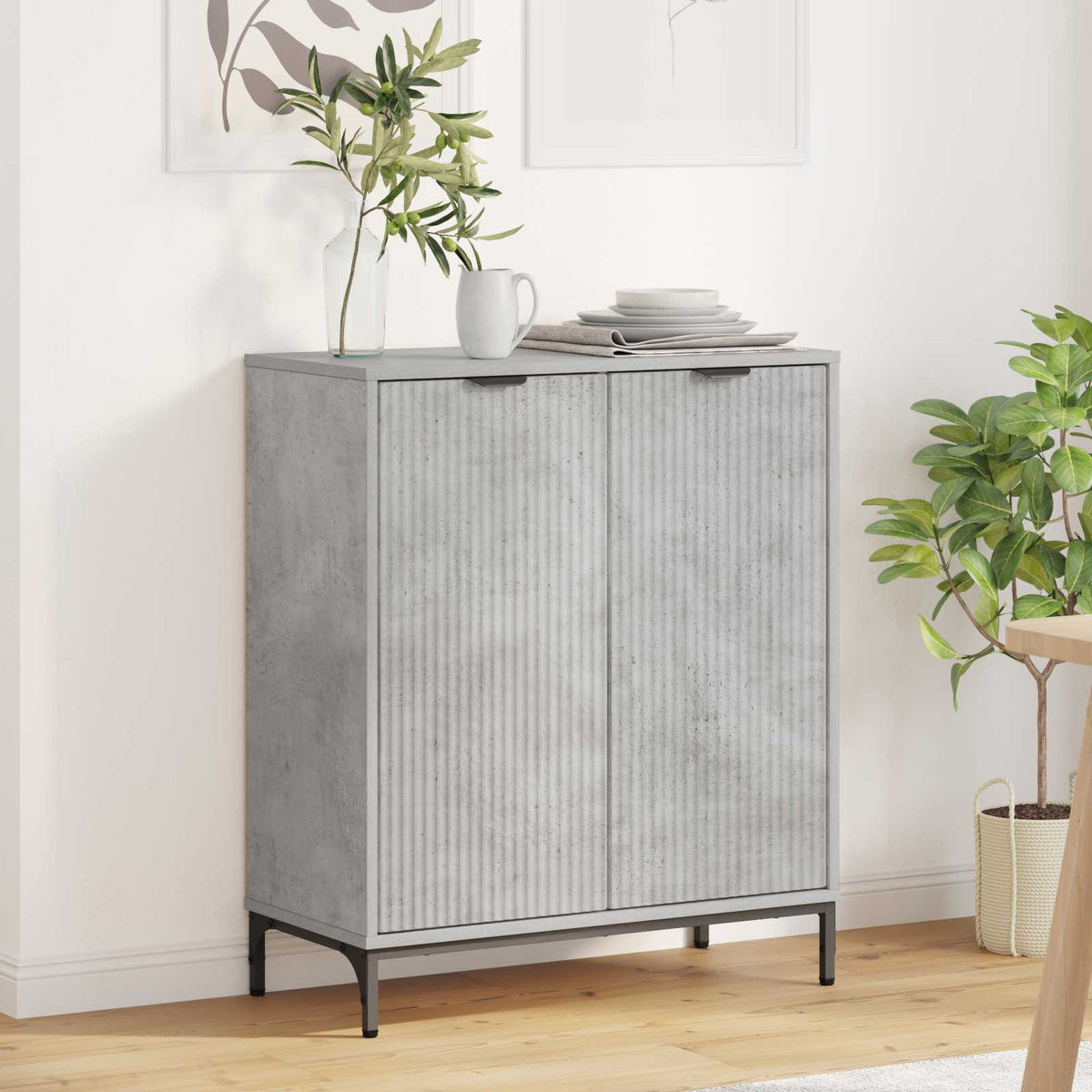 Sideboard 69.5 x 33 x 82 cm Engineered Wood Concrete grey