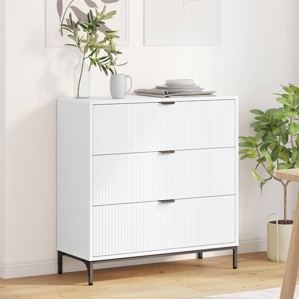 Sideboard 79.5 x 33 x 82 cm Engineered Wood White