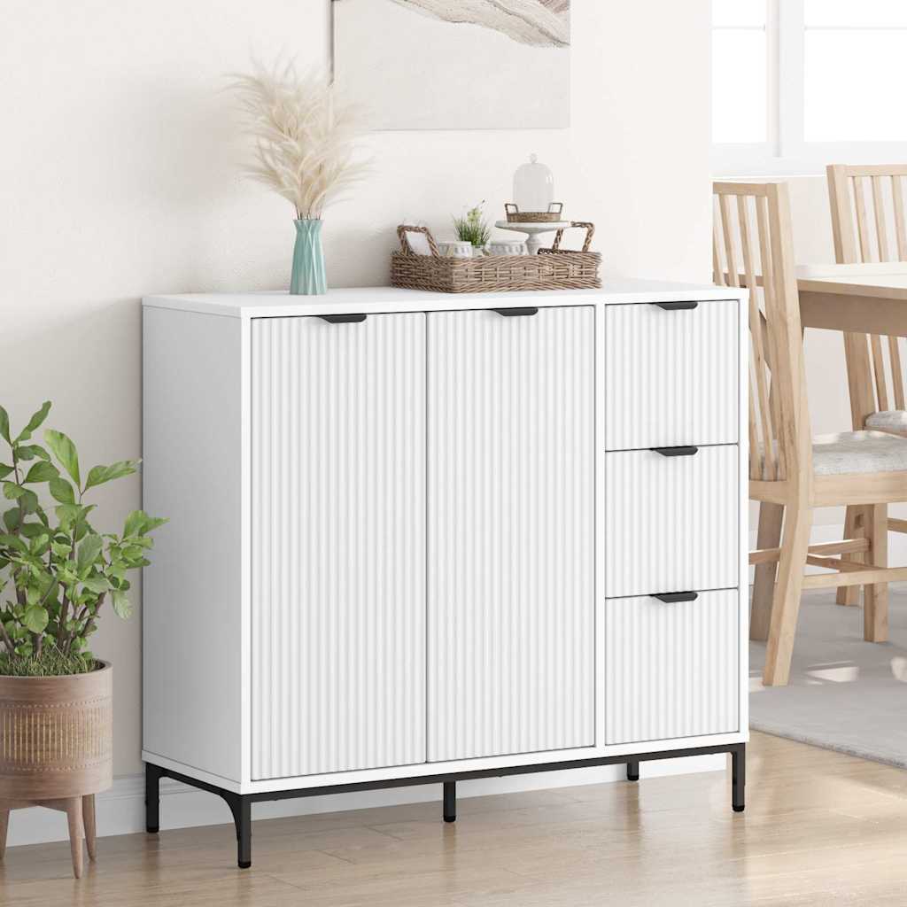 Sideboard 89.5 x 33 x 82 cm Engineered Wood White